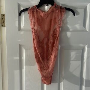 NEW Victoria’s Secret Elegant Pink Lace Bodysuit